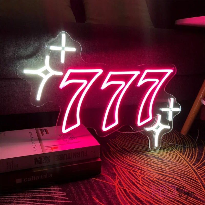 Triple Seven 777 Neon Light
