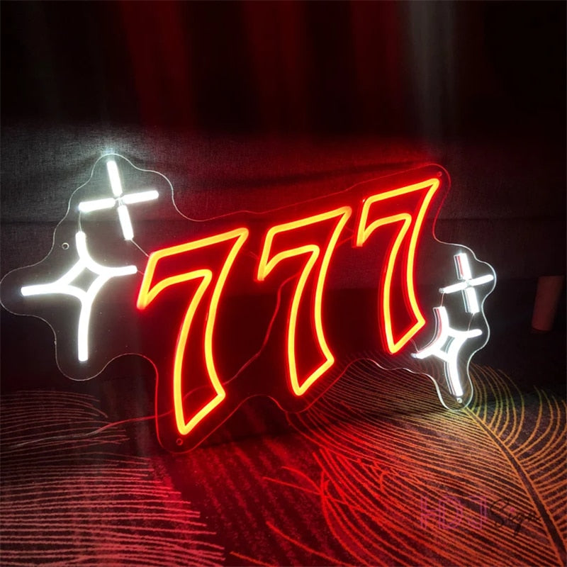 Triple Seven 777 Neon Light