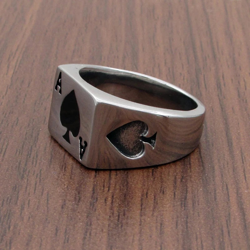 Ace Of Spades Stainless Steel Ring