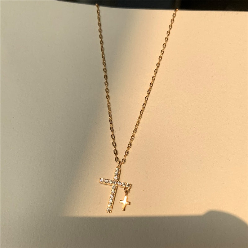 Double Cross Necklace