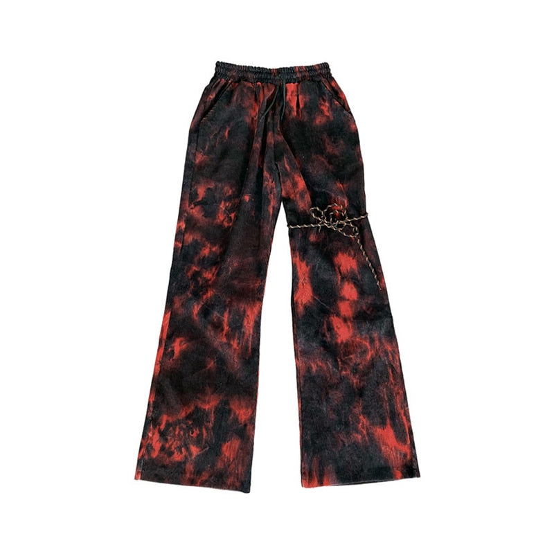 Tie Dye Blood Trousers With Tie