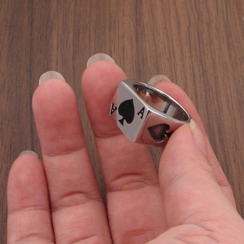 Ace Of Spades Stainless Steel Ring