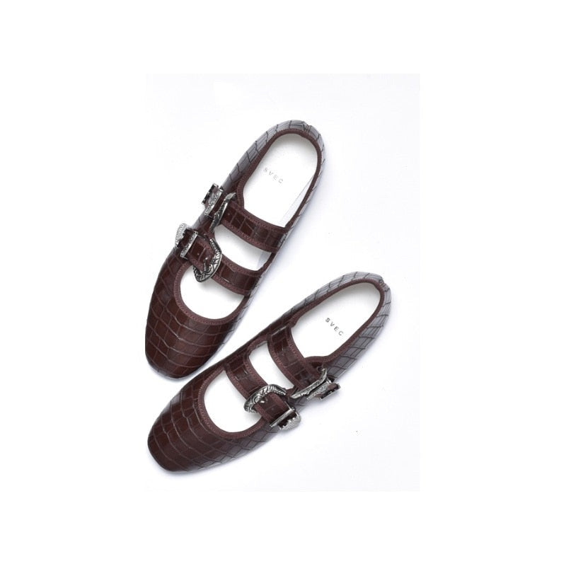 Buckled Ballerina Flats