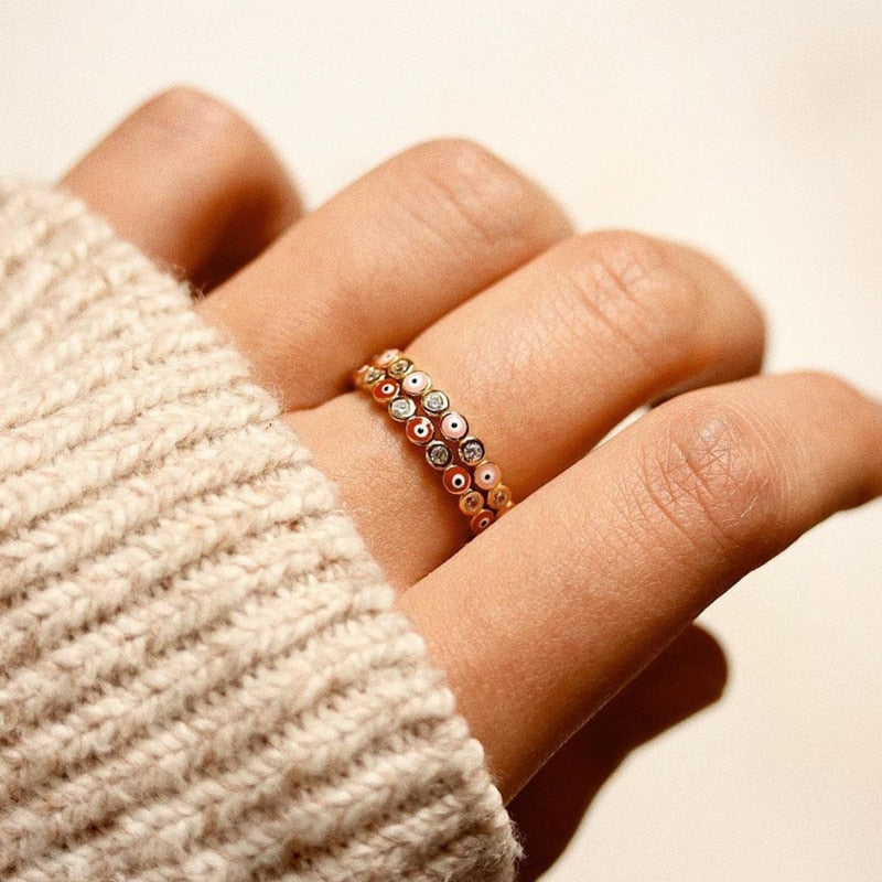 Rainbow Evil Eye Ring