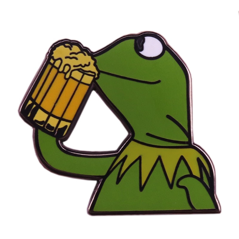 Pepe + Kermit Pins & Keychains