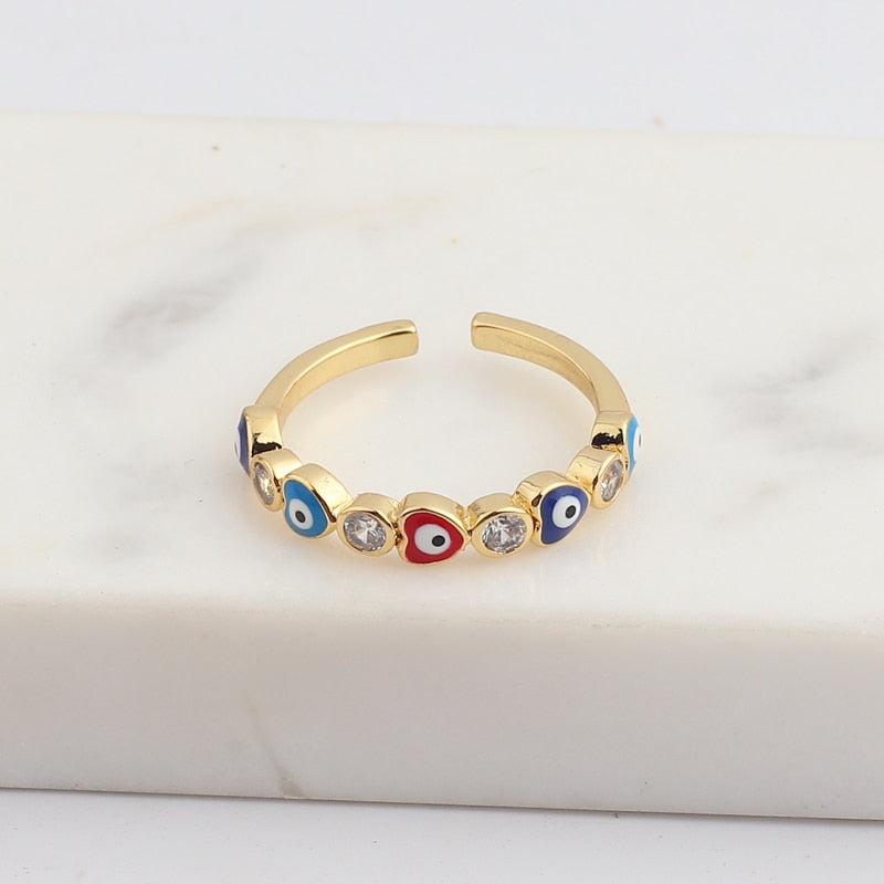Rainbow Evil Eye Ring