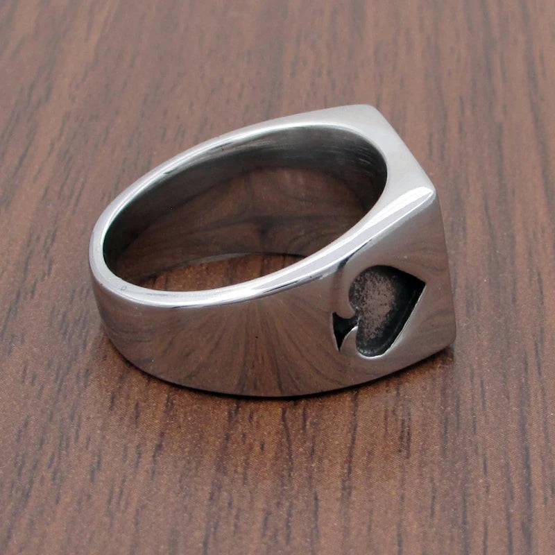 Ace Of Spades Stainless Steel Ring