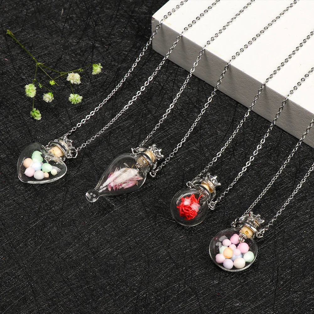 Resealable Heart Bottle Necklace