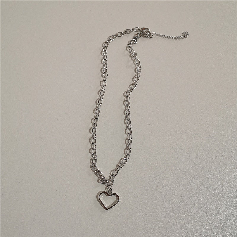 Silver Hearts Necklace Set