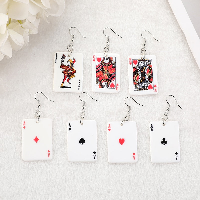 Poker Playing Cards Earrings
