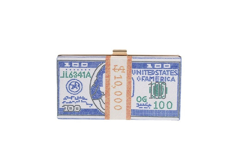 Rhinestones Money Clutch Purse