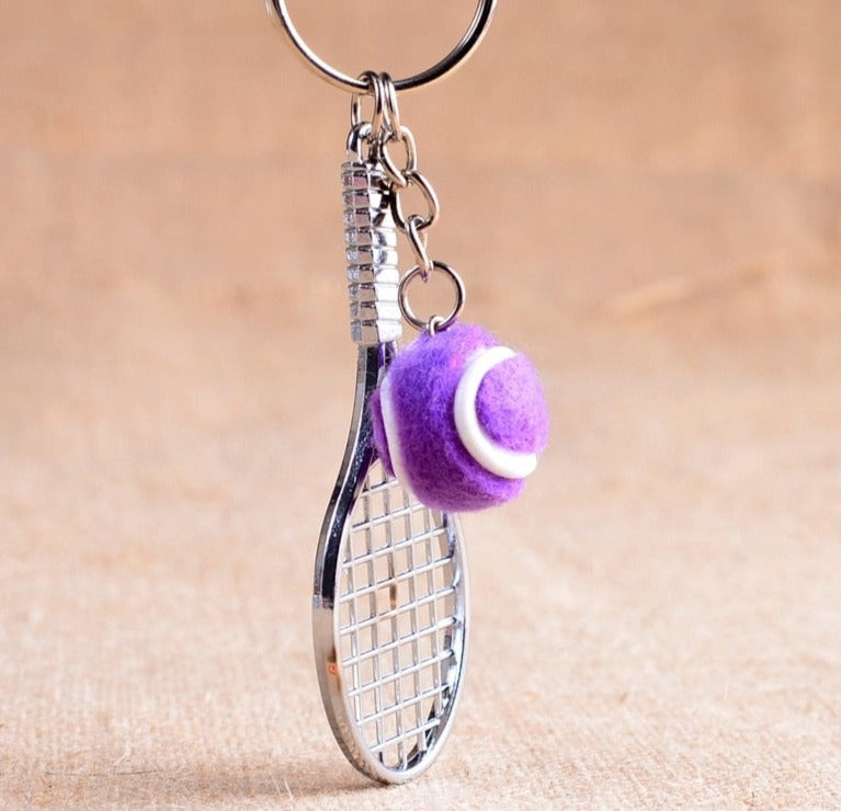 Tennis Racket & Ball Keychain