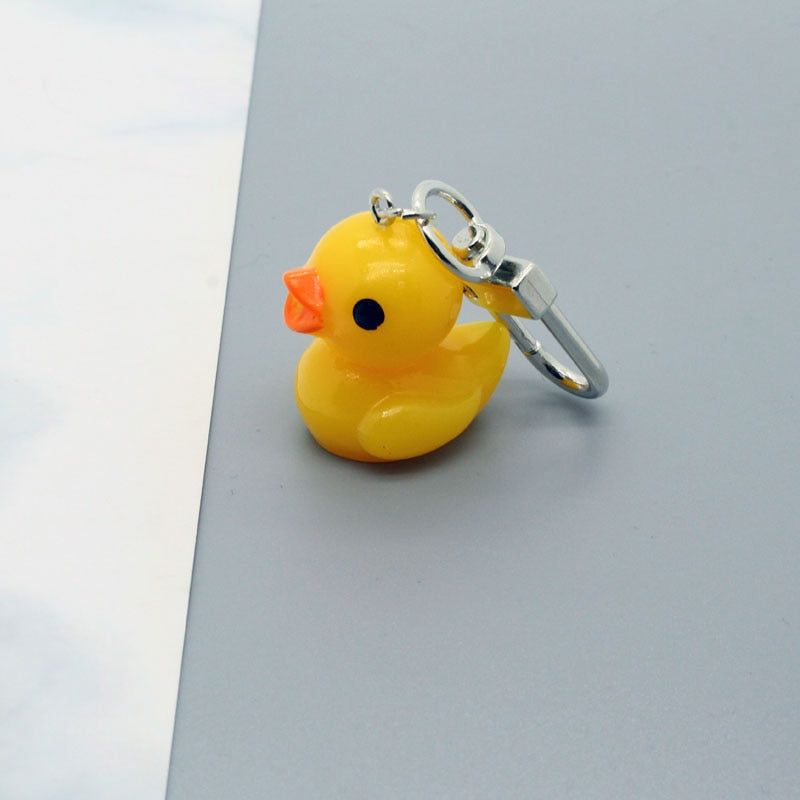 Rubber Yellow Duck Keychain