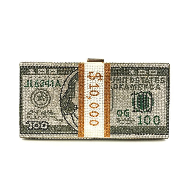 Rhinestones Money Clutch Purse