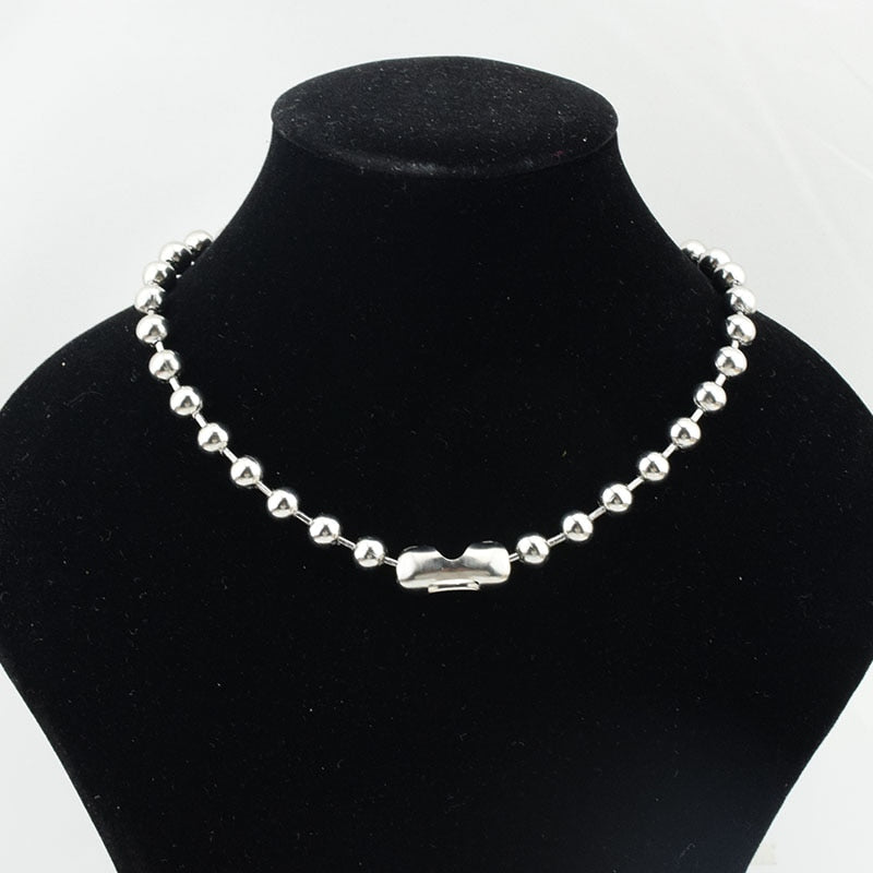 Hollow Beaded Choker Chain