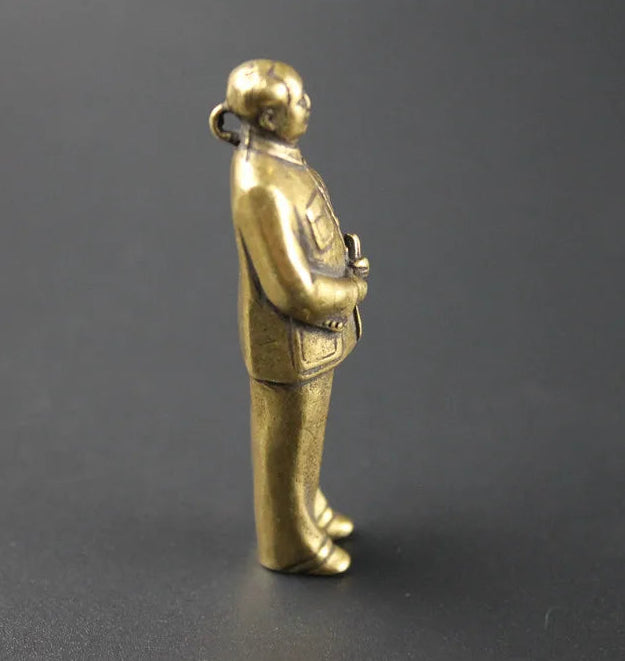 Brass Mini Mao Ze Dong Charm