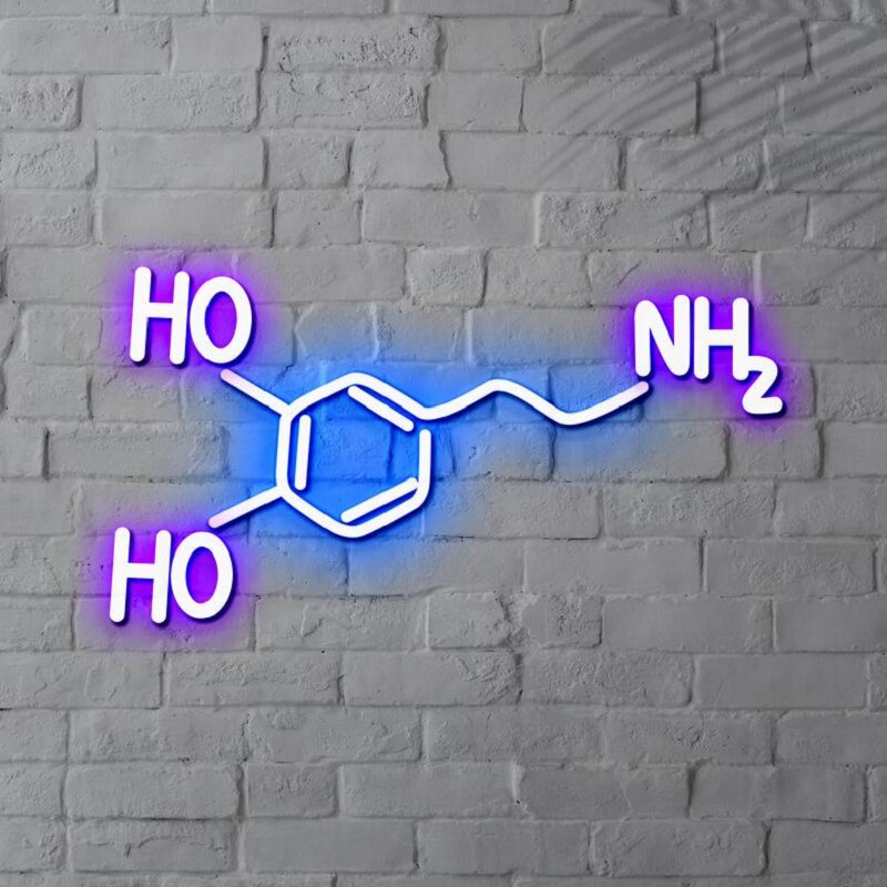 Molecule of Dopamine Neon Light