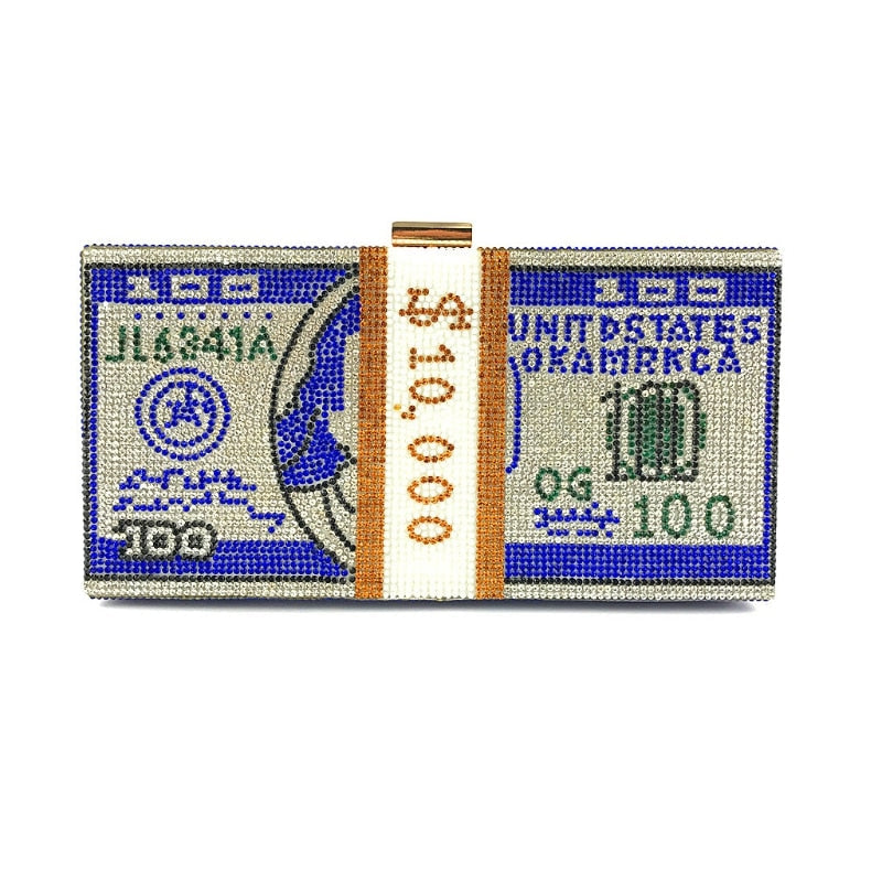 Rhinestones Money Clutch Purse