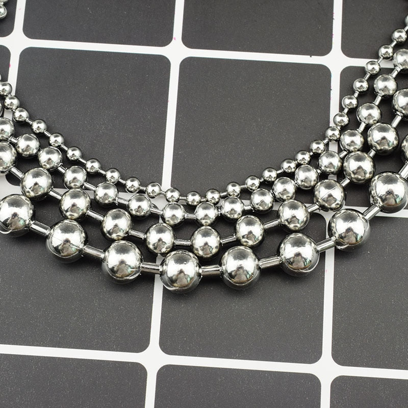 Hollow Beaded Choker Chain