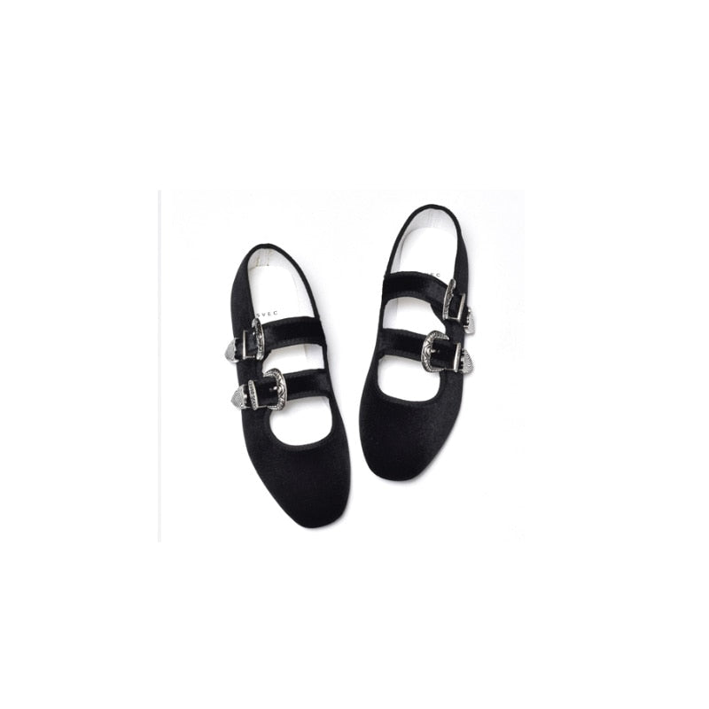 Buckled Ballerina Flats