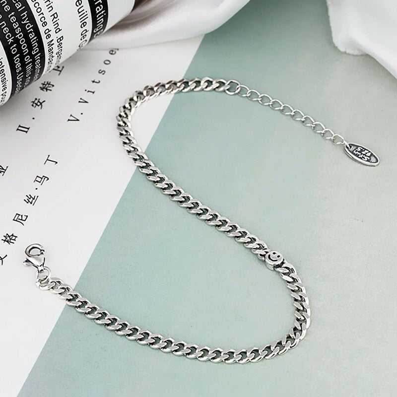 Sterling Silver Smiley Bracelet