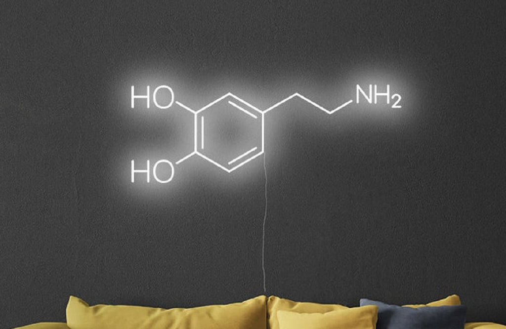 Molecule of Dopamine Neon Light