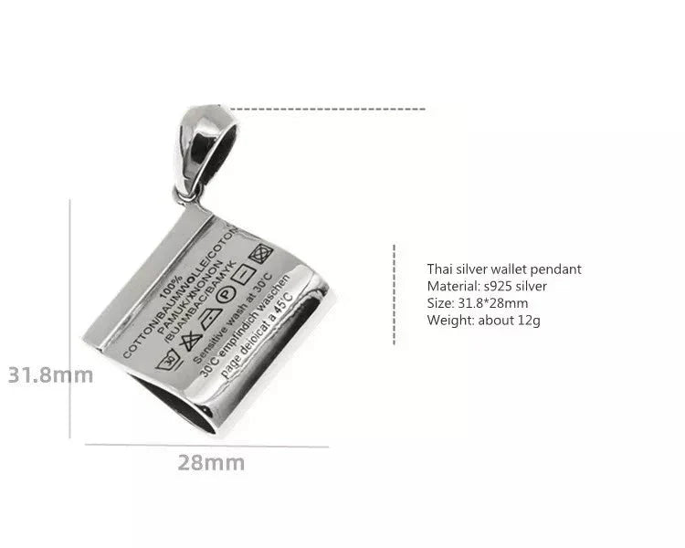 Solid Silver Wash Tag Necklace