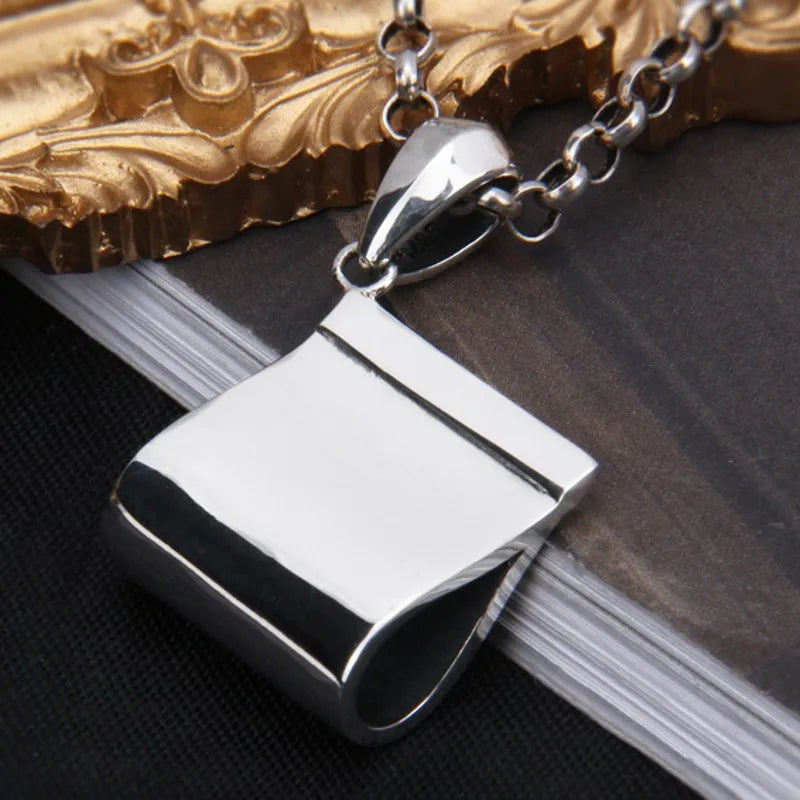 Solid Silver Wash Tag Necklace