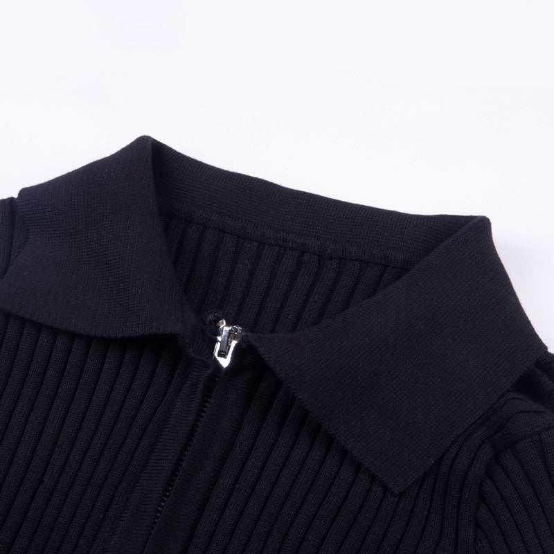 Ribbed Zip Up Sweater