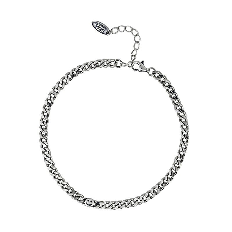 Sterling Silver Smiley Bracelet