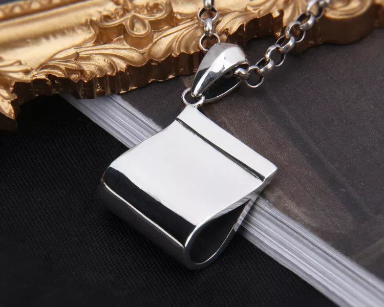 Solid Silver Wash Tag Necklace