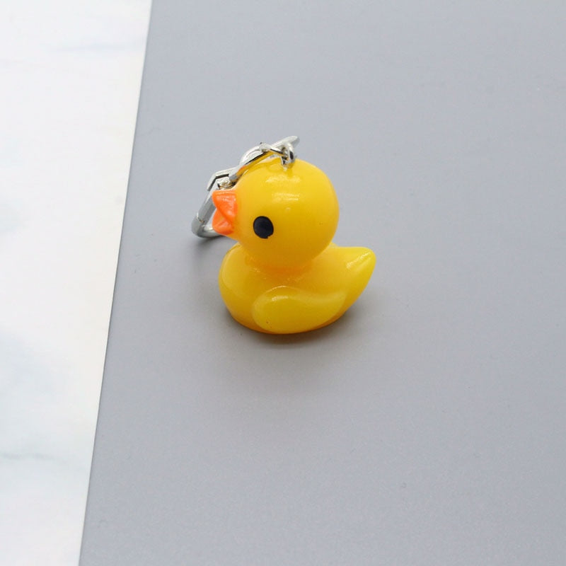 Rubber Yellow Duck Keychain