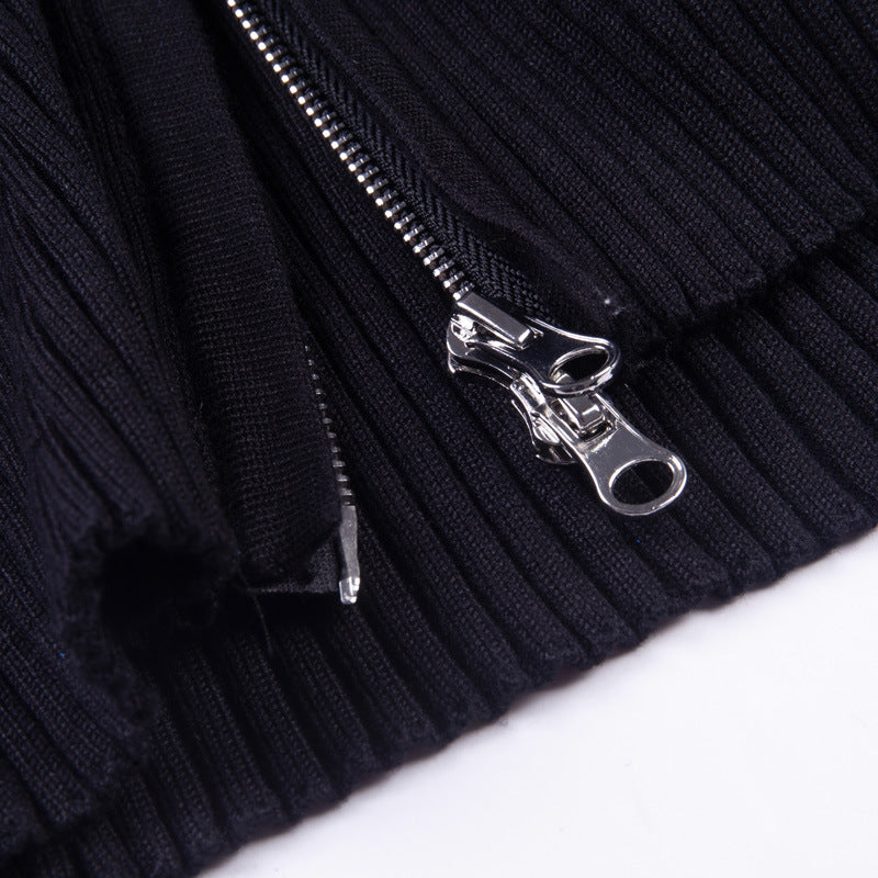 Ribbed Zip Up Sweater