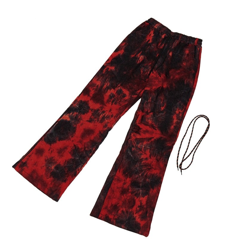 Tie Dye Blood Trousers With Tie