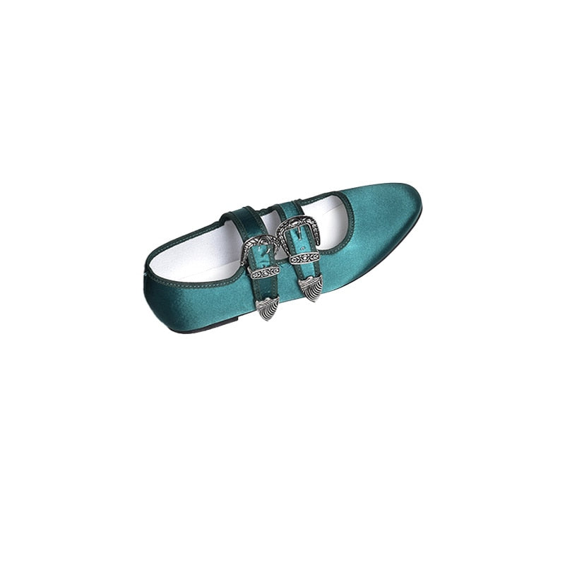 Buckled Ballerina Flats