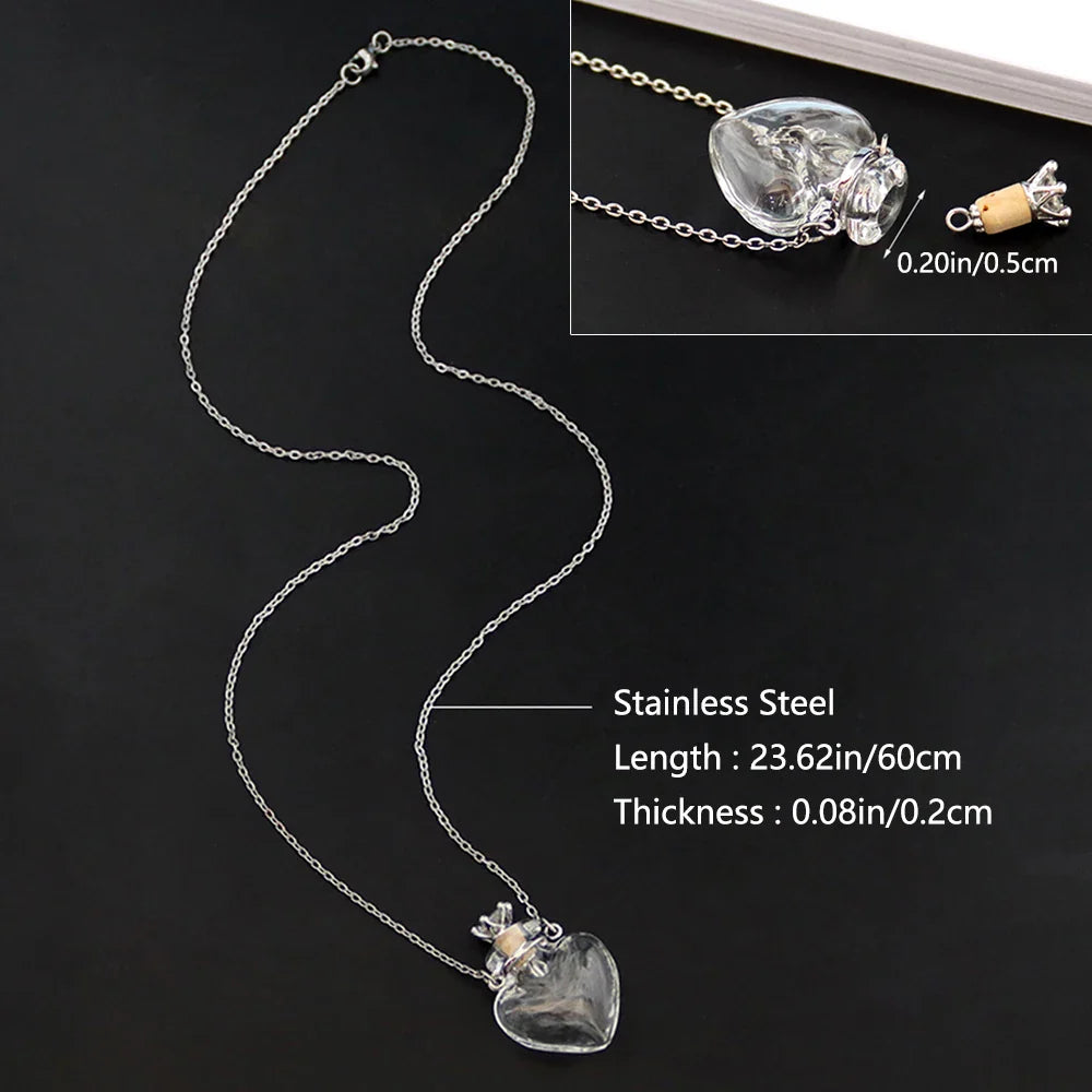 Resealable Heart Bottle Necklace