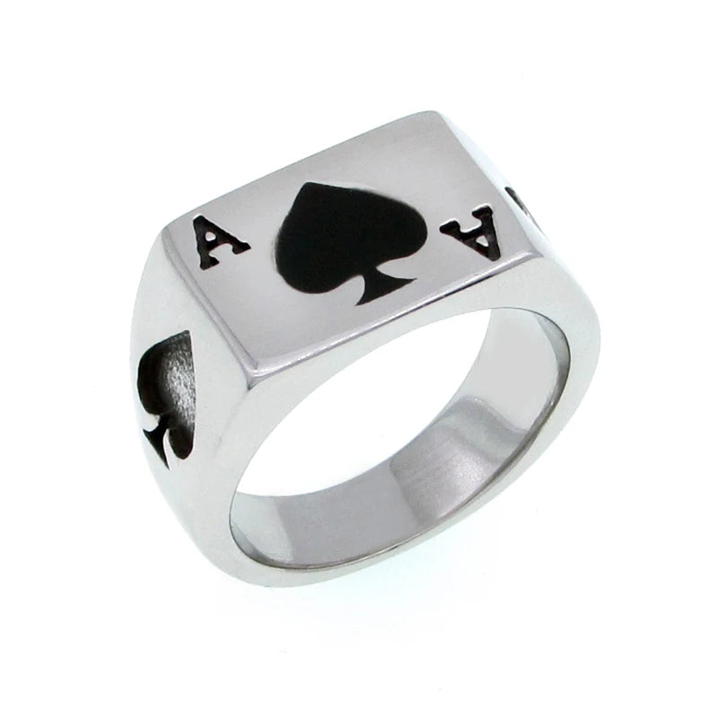Ace Of Spades Stainless Steel Ring