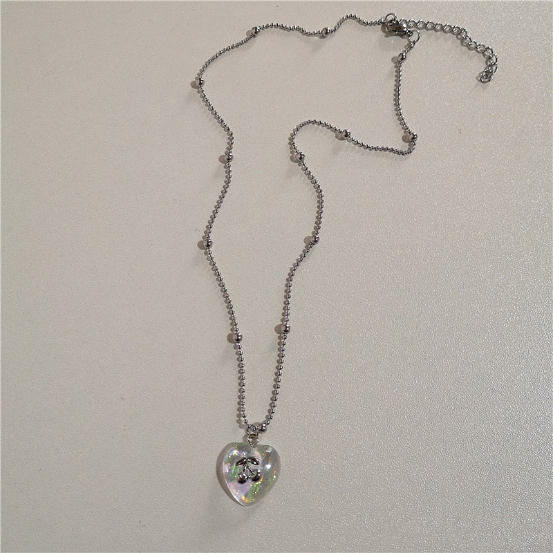Silver Hearts Necklace Set