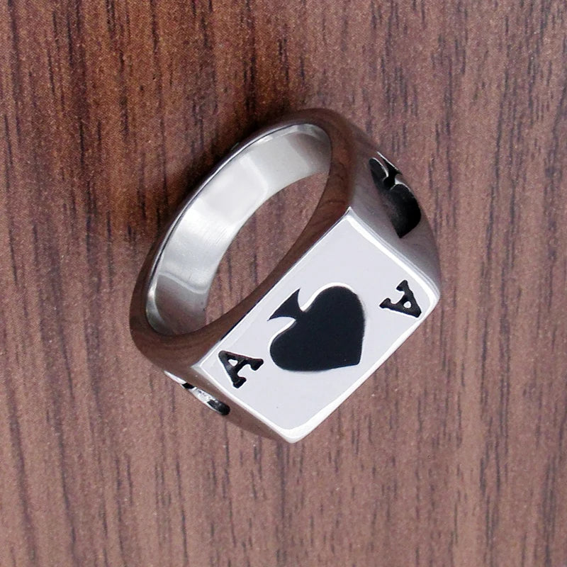Ace Of Spades Stainless Steel Ring