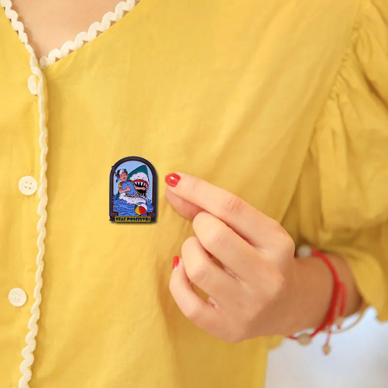 Stay Positive Shark Pin