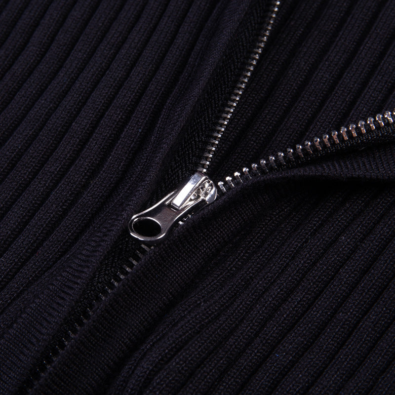 Ribbed Zip Up Sweater