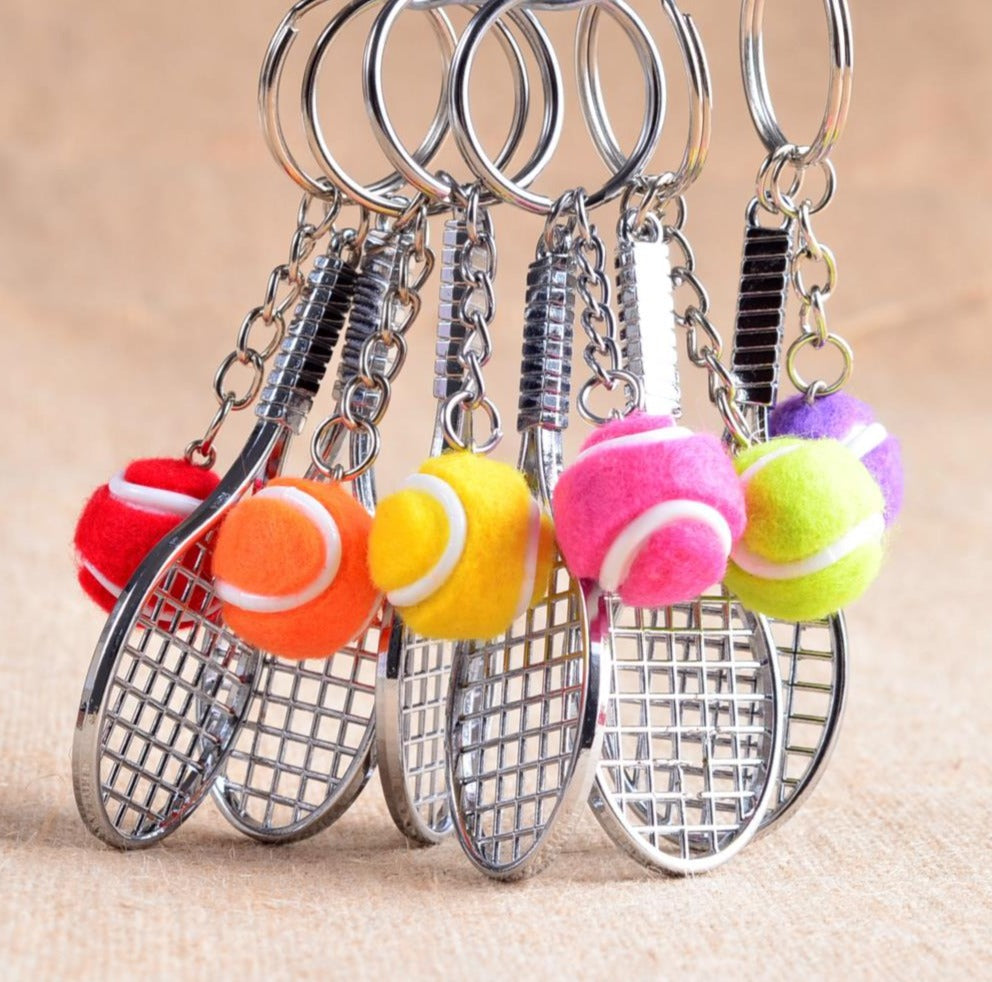 Tennis Racket & Ball Keychain