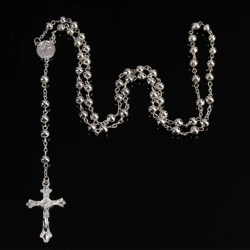 6MM Vermeil Gold Bead Rosary Necklace