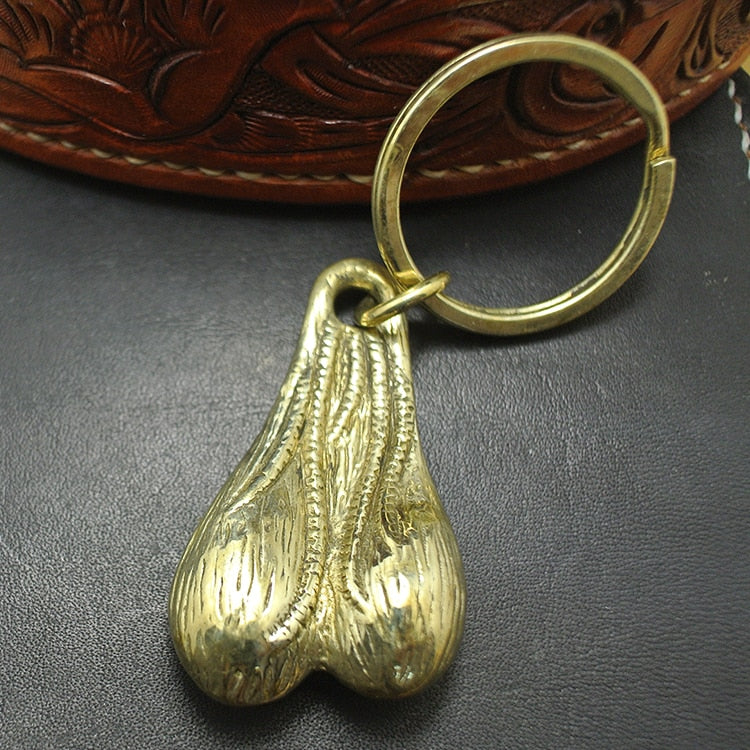 Solid Brass Balls Keychain