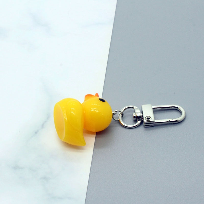Rubber Yellow Duck Keychain