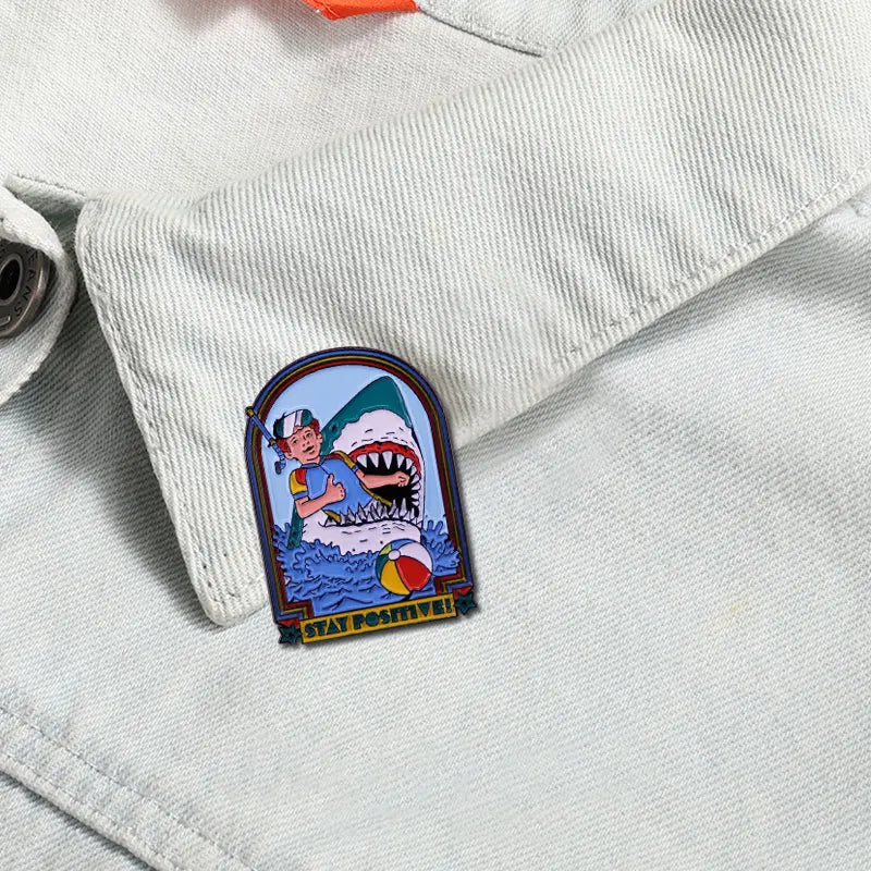 Stay Positive Shark Pin