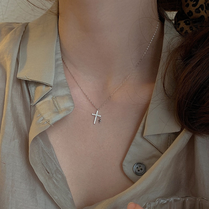 Double Cross Necklace