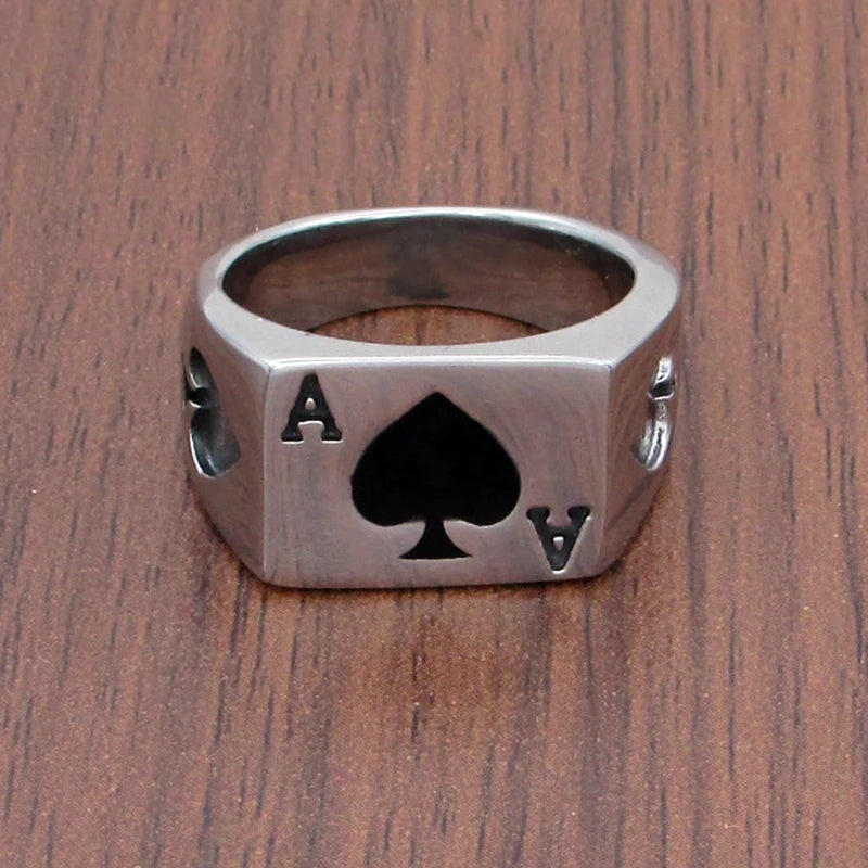 Ace Of Spades Stainless Steel Ring