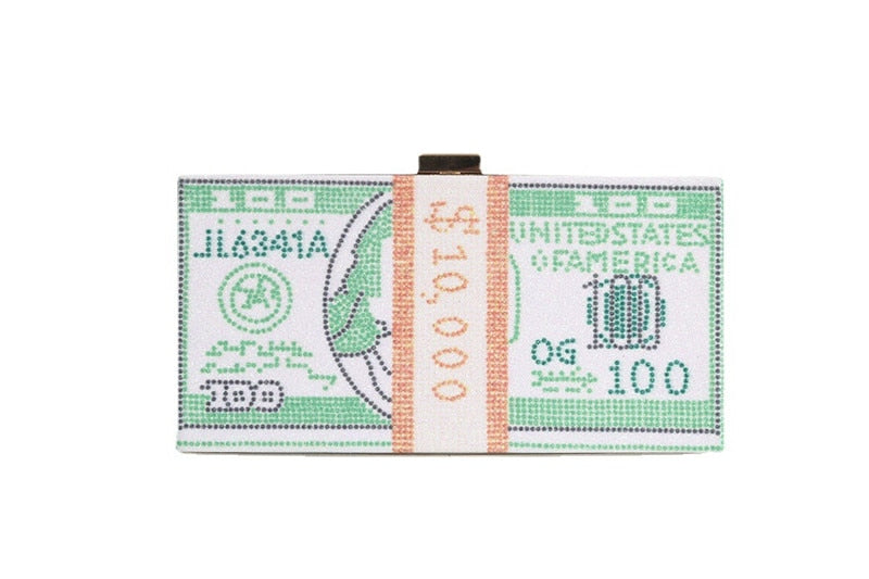 Rhinestones Money Clutch Purse