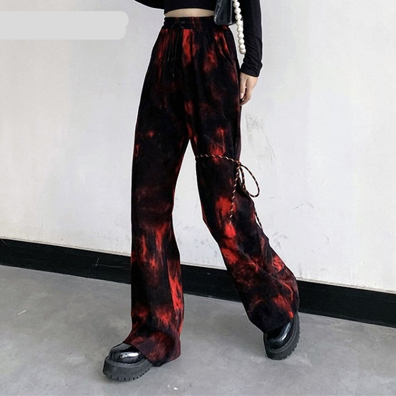Tie Dye Blood Trousers With Tie